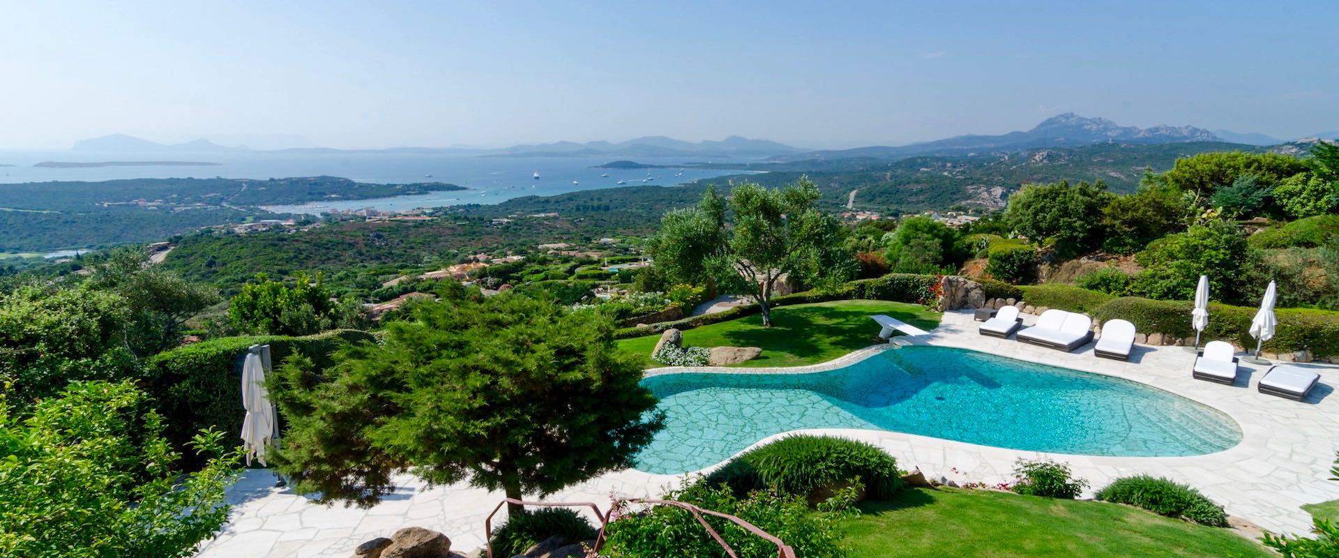 Sardinia view from Villa Sealight swimming pool